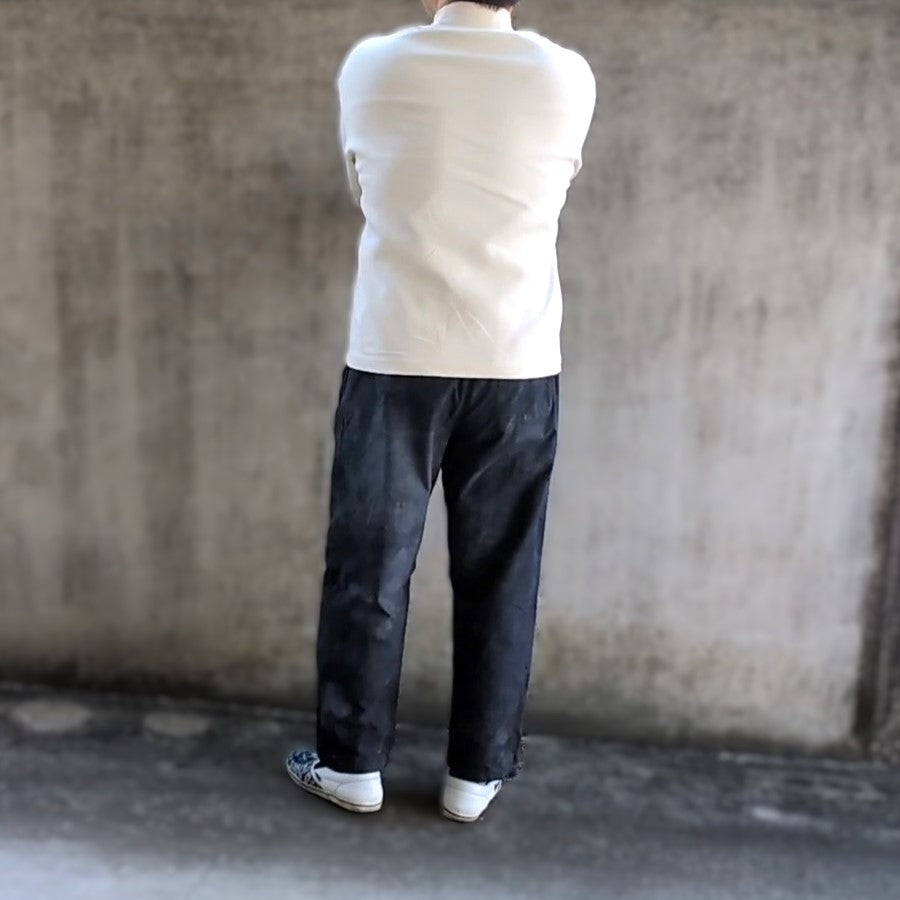 <OSOCU> 絞り染め 知多木綿 バルーンパンツ 青葛(あおかち)色