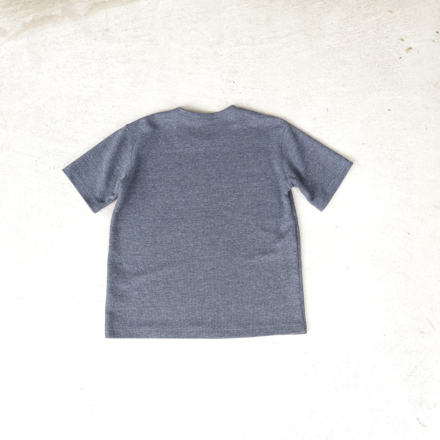 <デッドストック生産> 尾州 ワッフルTシャツ ダークネイビー