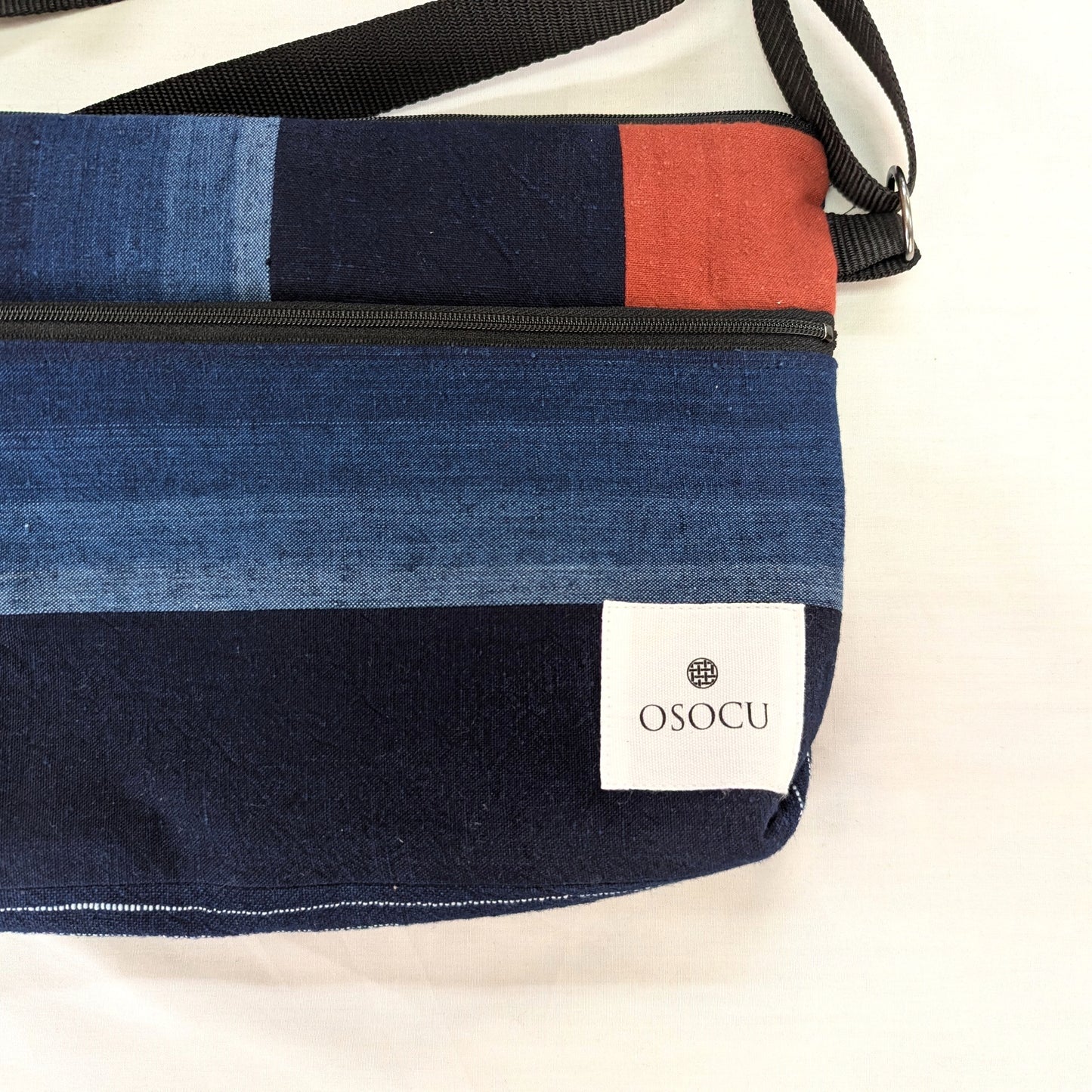 <OSOCU> 備後節織 パッチワーク サコッシュ バッグ