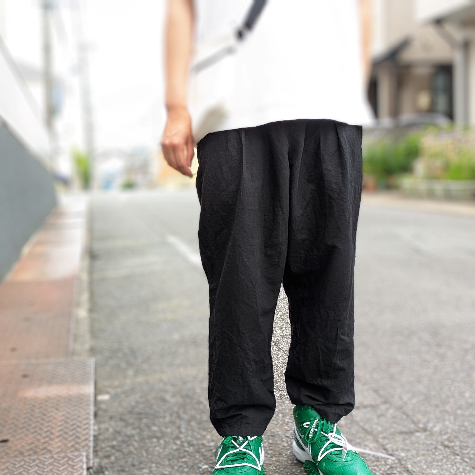 ＜OSOCU＞知多木綿 別注ヘンプコットン 黒染め バルーンパンツ 名古屋黒紋付染 hemp cotton balloon pants