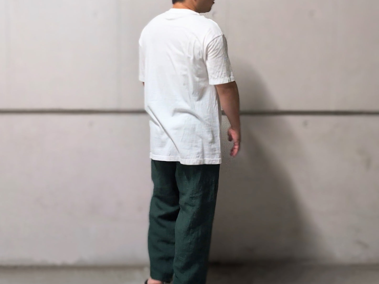 ＜OSOCU＞遠州織物 ヨーロッパリネン100％ バルーンパンツ ボトルグリーン