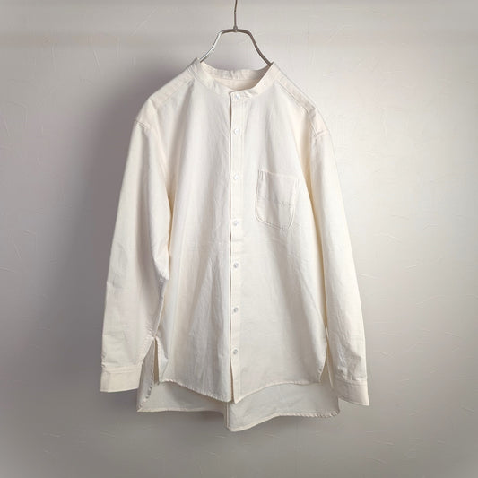 <OSOCU> 無漂白無染色 知多木綿 バンドカラーシャツ Chita-momen shirt unbleached and undyed