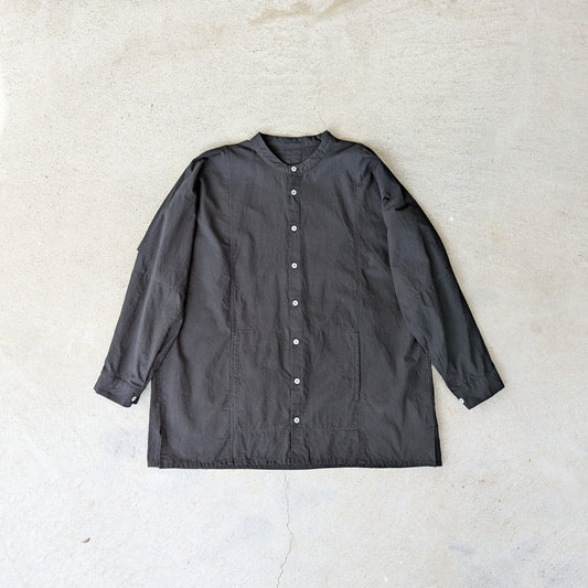 知多木綿  直線シャツ 名古屋黒紋付染