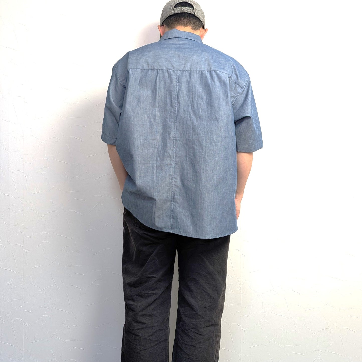 <OSOCU> 天然染色ダンガリー オープンカラーシャツ 特別企画