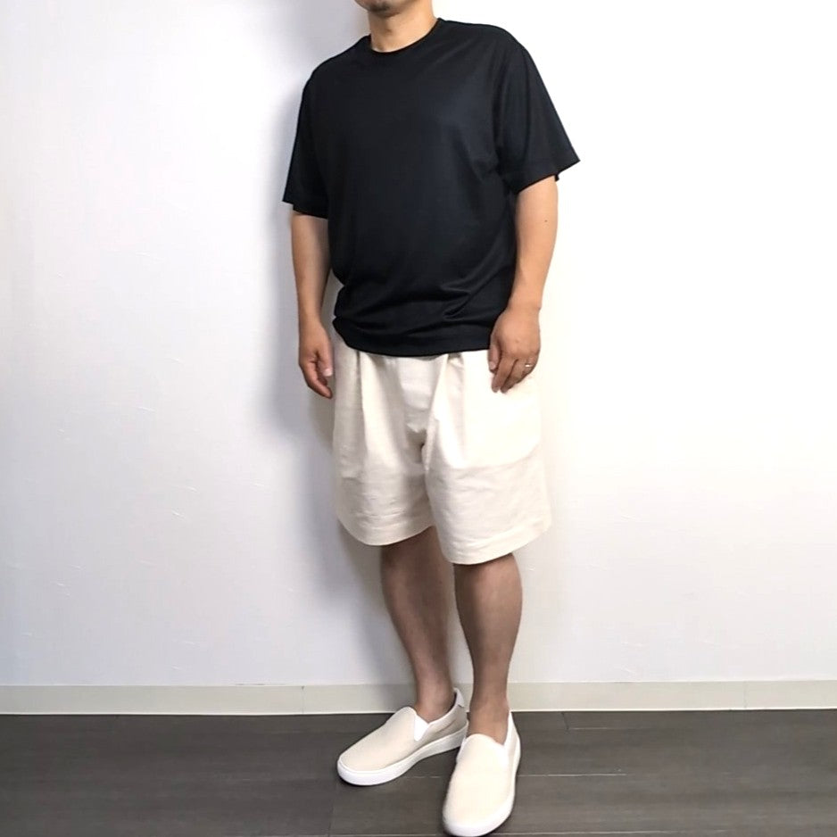 <OSOCU> 尾州ウール Super160 メリノウール100％ Tシャツ 黒