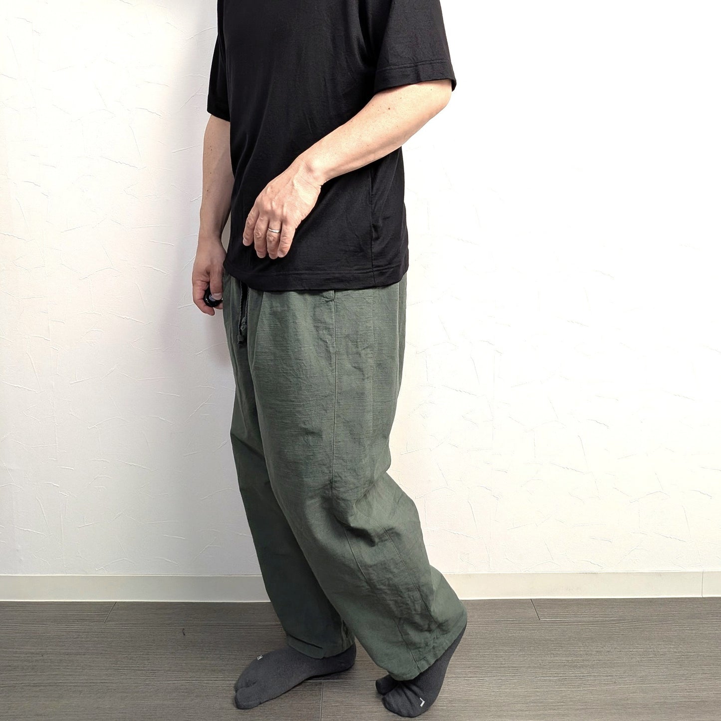 知多木綿 ヨハクパンツ 伝統色染 山鳩色　