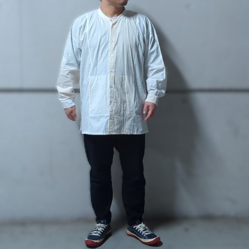 知多木綿 直線シャツ 知多晒＆生機（きばた）
