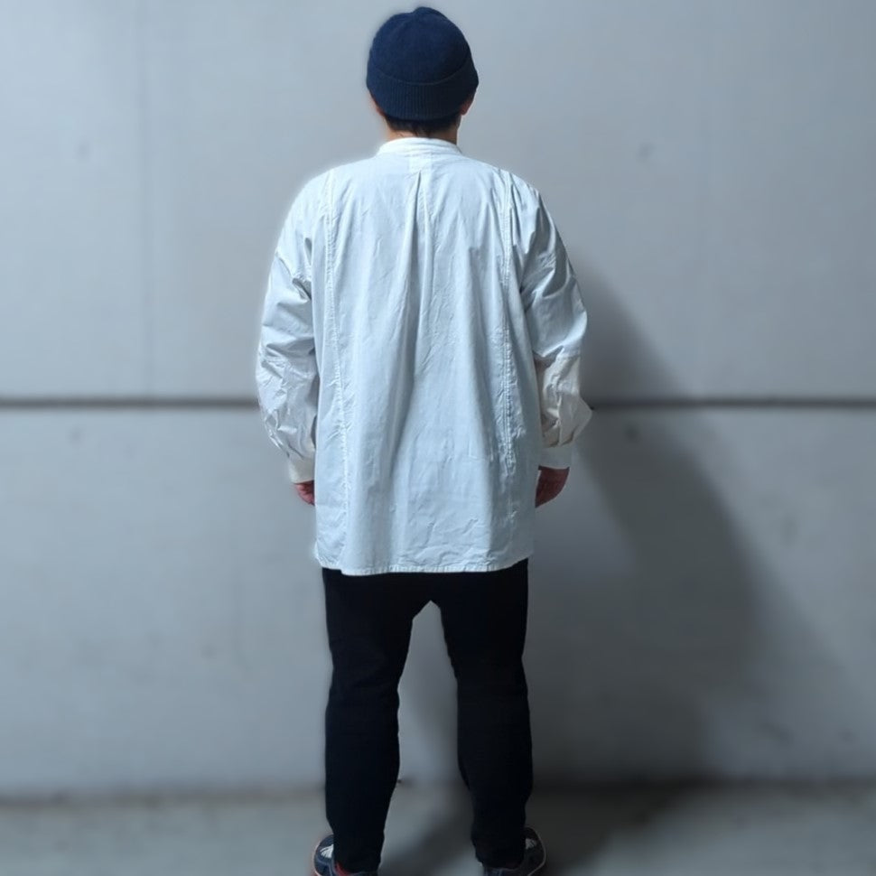 知多木綿 直線シャツ 知多晒＆生機（きばた）