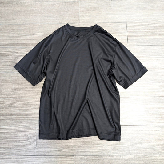 <OSOCU> 尾州ウール Super160 メリノウール100％ Tシャツ 黒