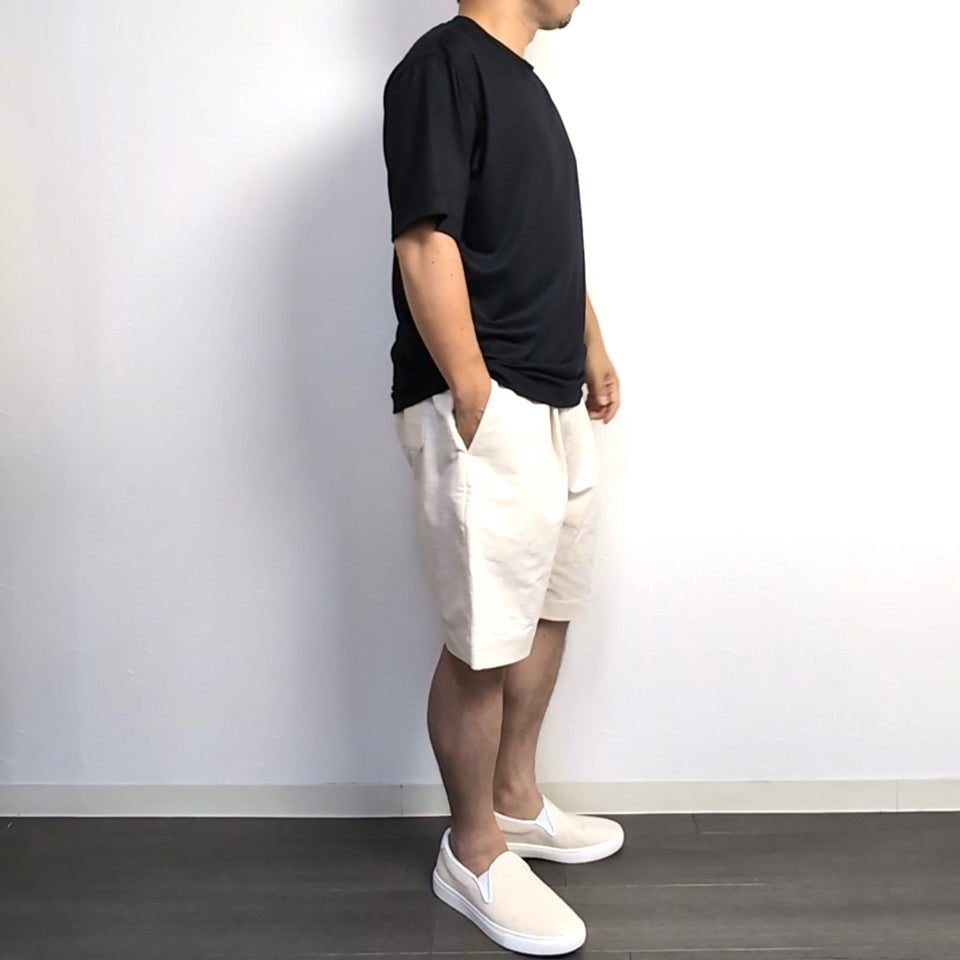 <OSOCU> 尾州ウール Super160 メリノウール100％ Tシャツ 黒