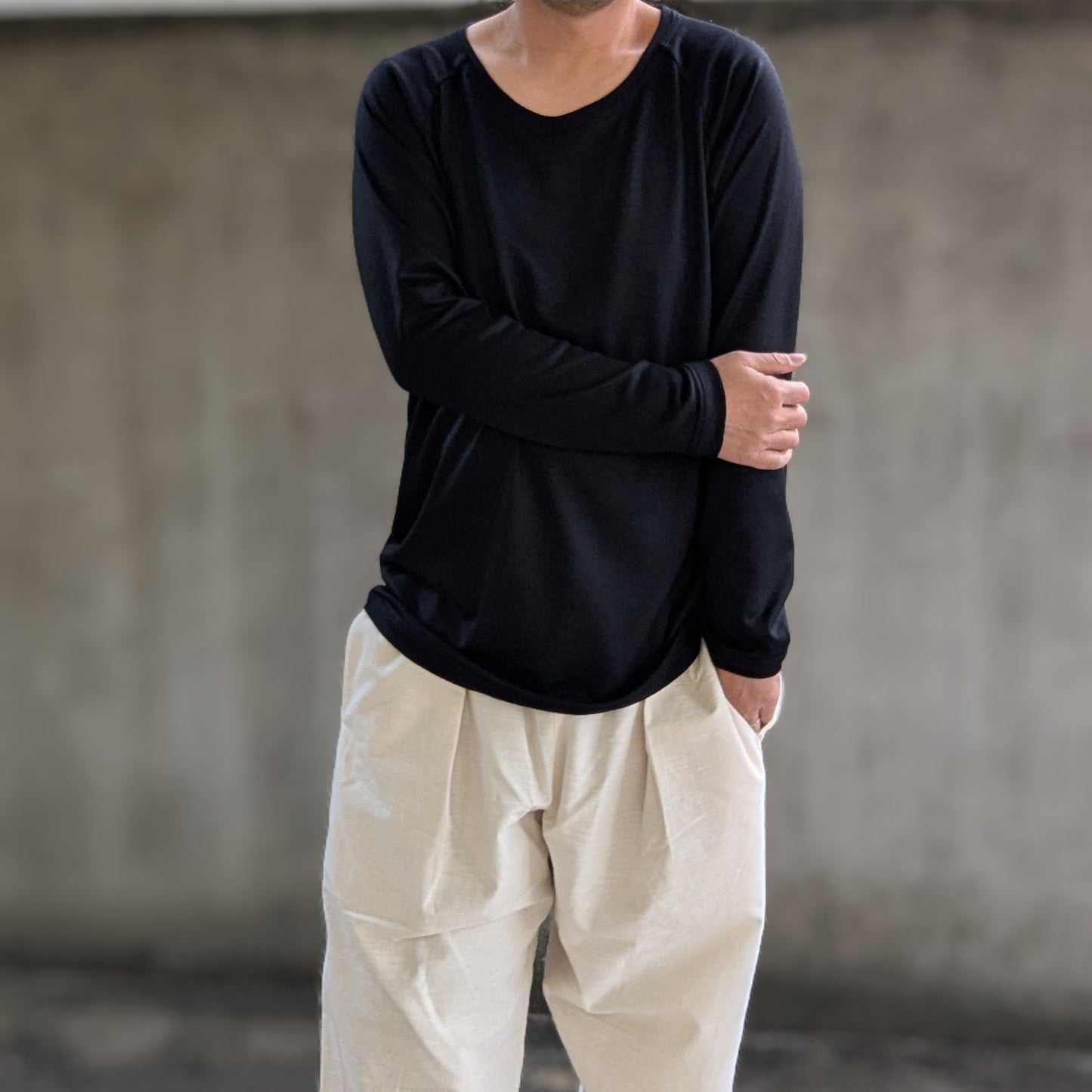＜参加企画＞ 受注生産 尾州ウール Super140 メリノウール100％ インナーTシャツ