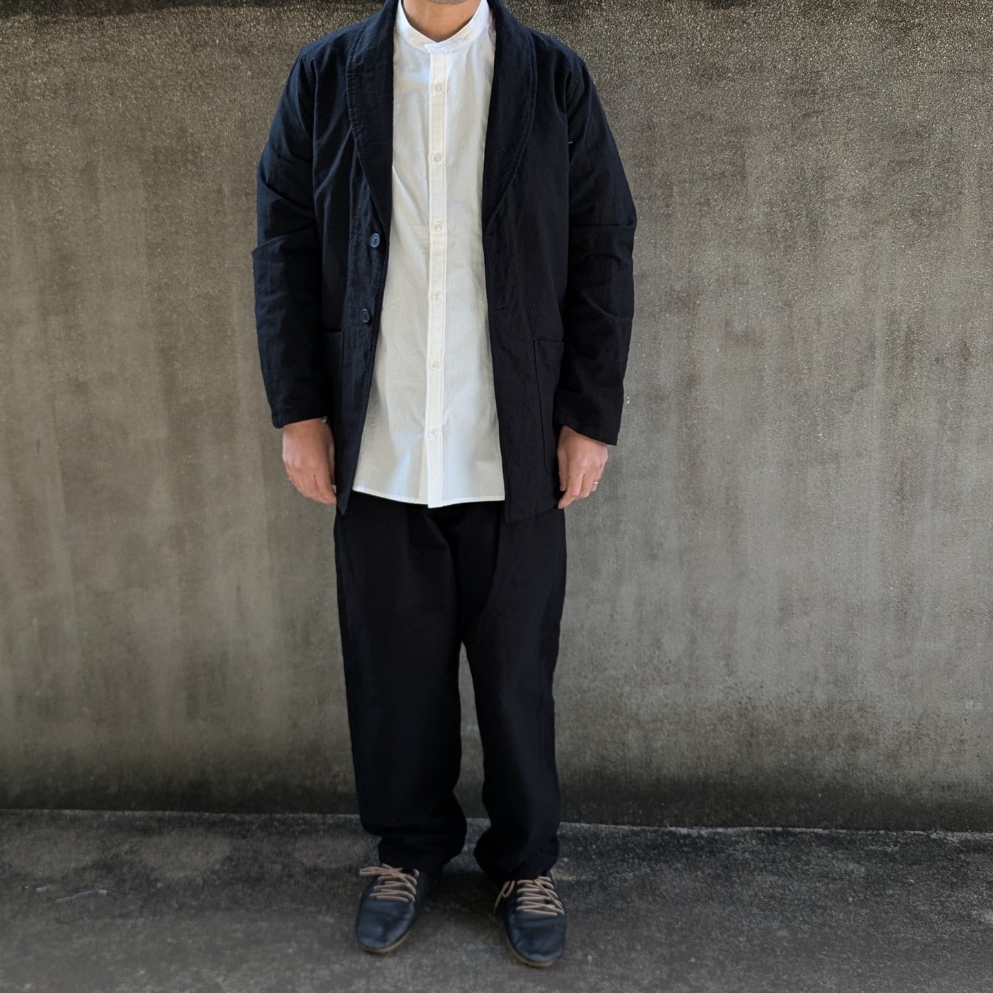 ＜OSOCU＞知多木綿 名古屋黒紋付染 イージージャケット 受注生産