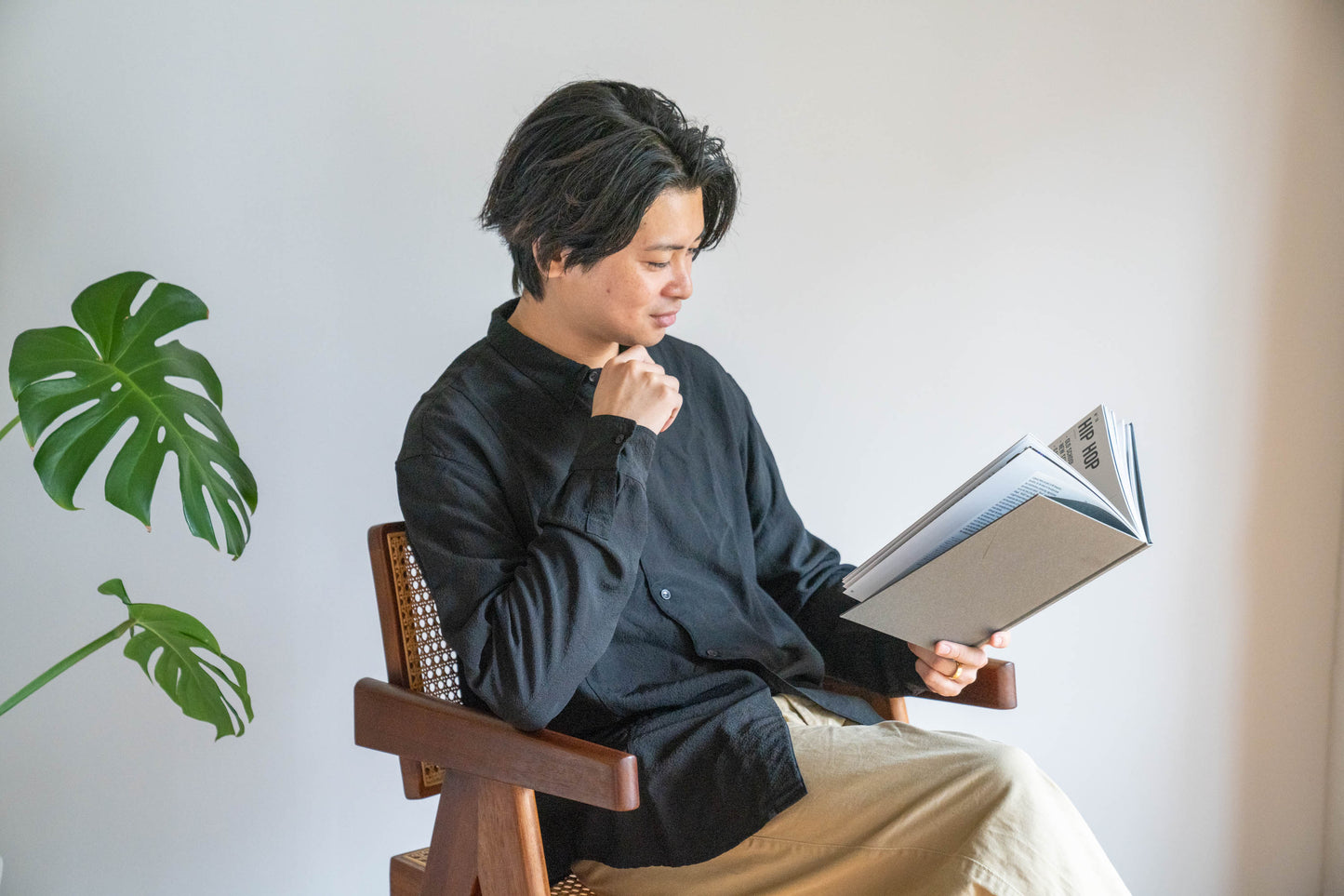 <OSOCU> 丹後シルク レギュラーカラーシャツ 名古屋黒紋付染