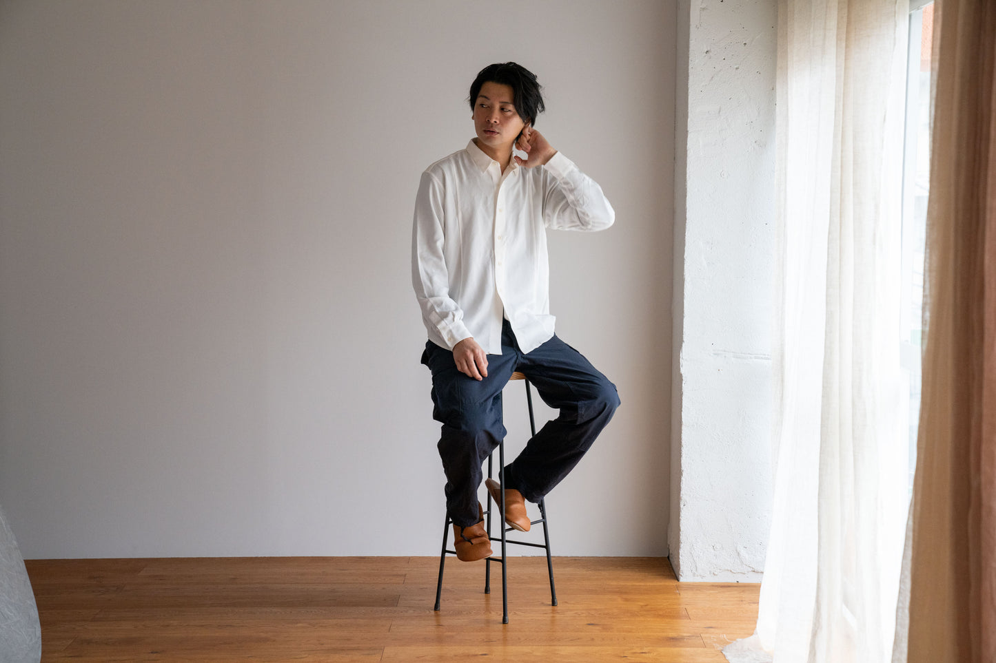 <OSOCU> 丹後シルク レギュラーカラーシャツ