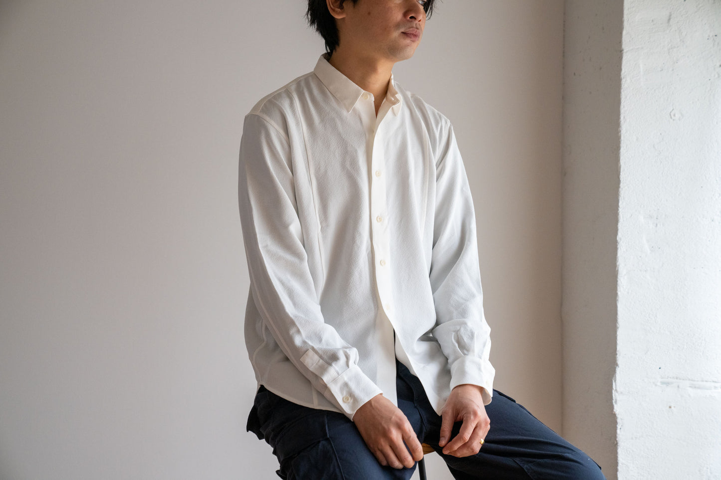 <OSOCU> 丹後シルク レギュラーカラーシャツ