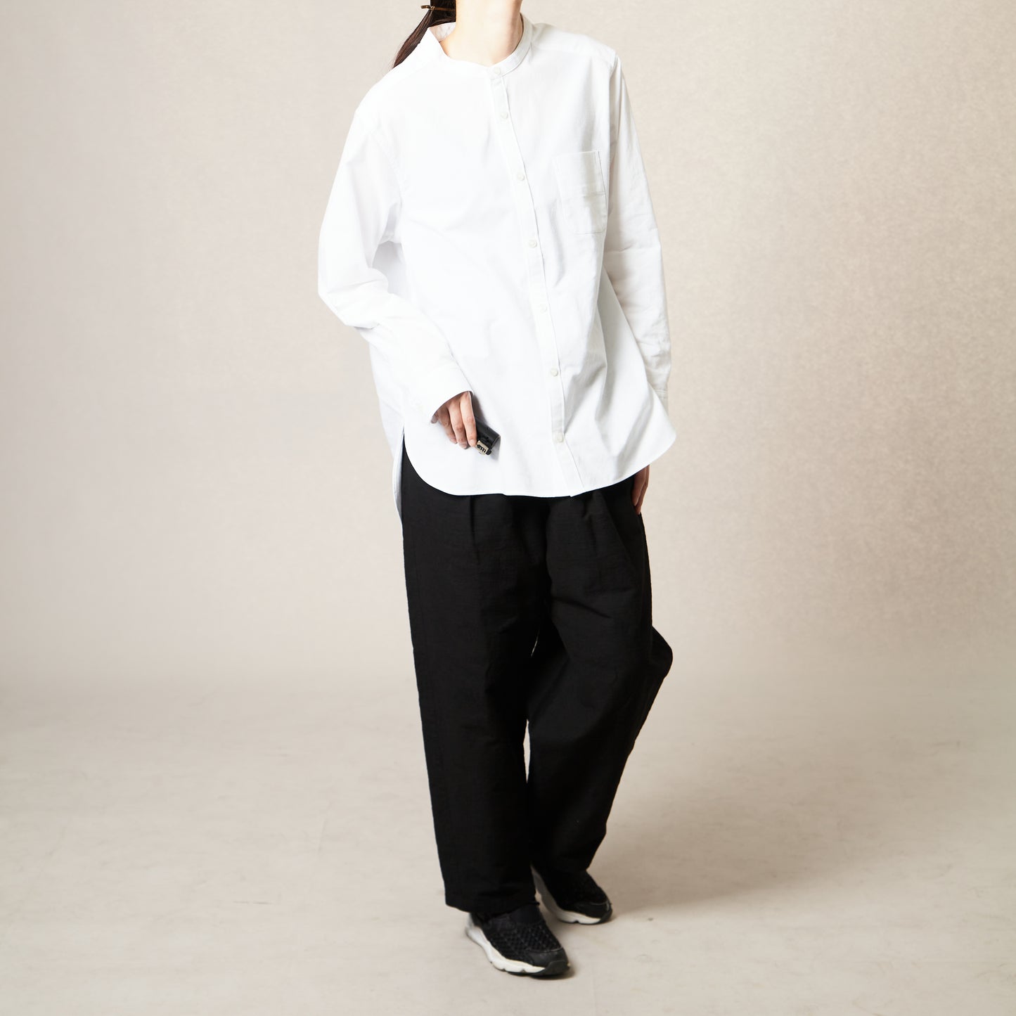 知多木綿 彩紬 ヨハクパンツ 黒 名古屋黒紋付染