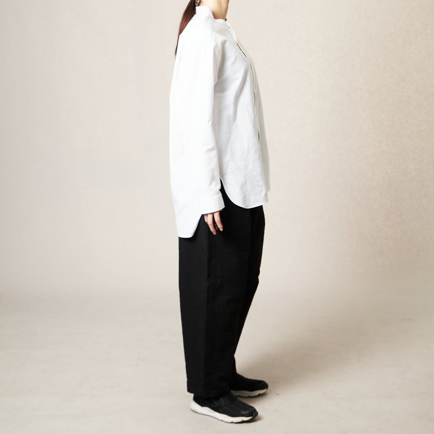 <OSOCU> 知多晒 和晒し 知多木綿 バンドカラーシャツ Chita-momen shirt sarashi wazarashi