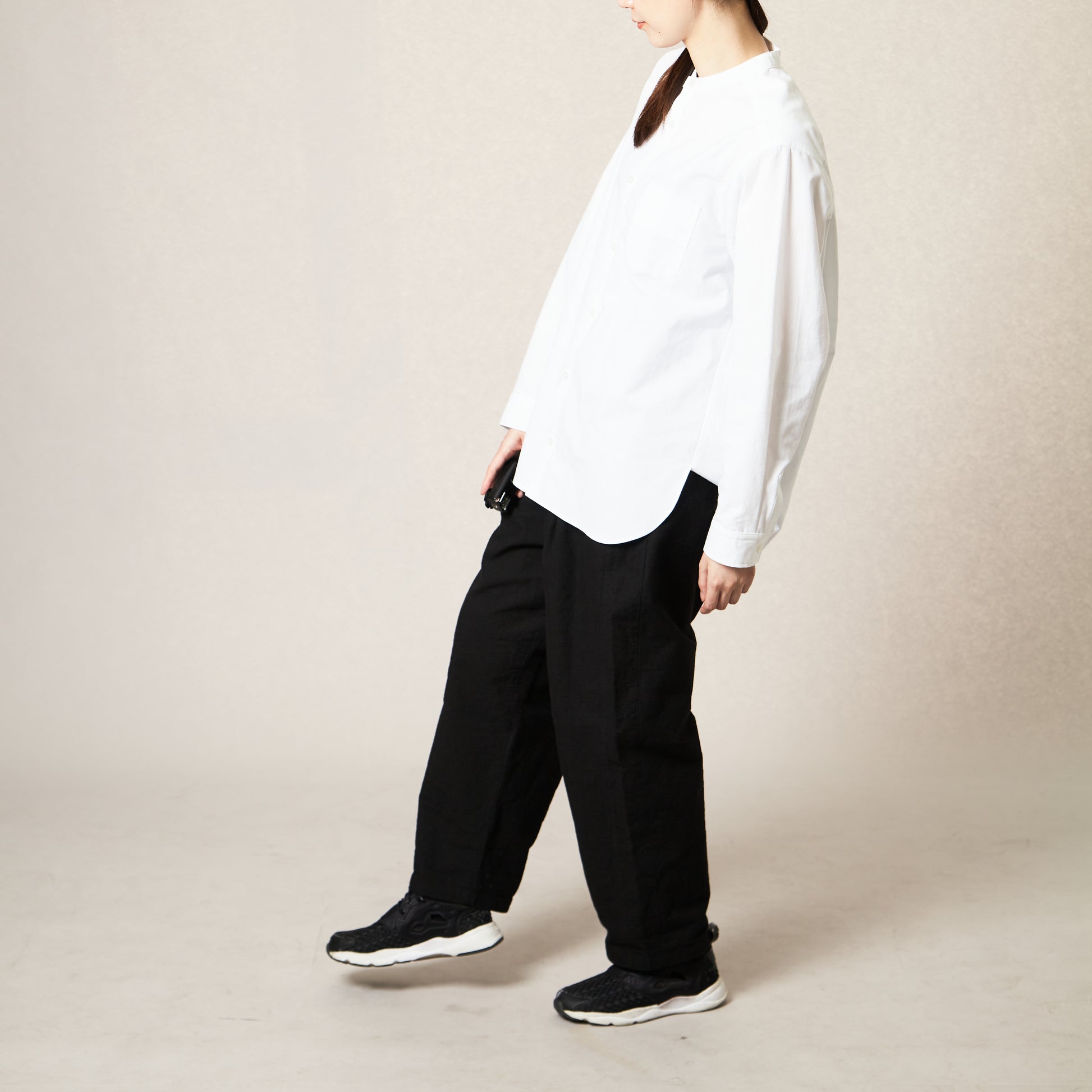 <OSOCU> 知多晒 和晒し 知多木綿 バンドカラーシャツ Chita-momen shirt sarashi wazarashi