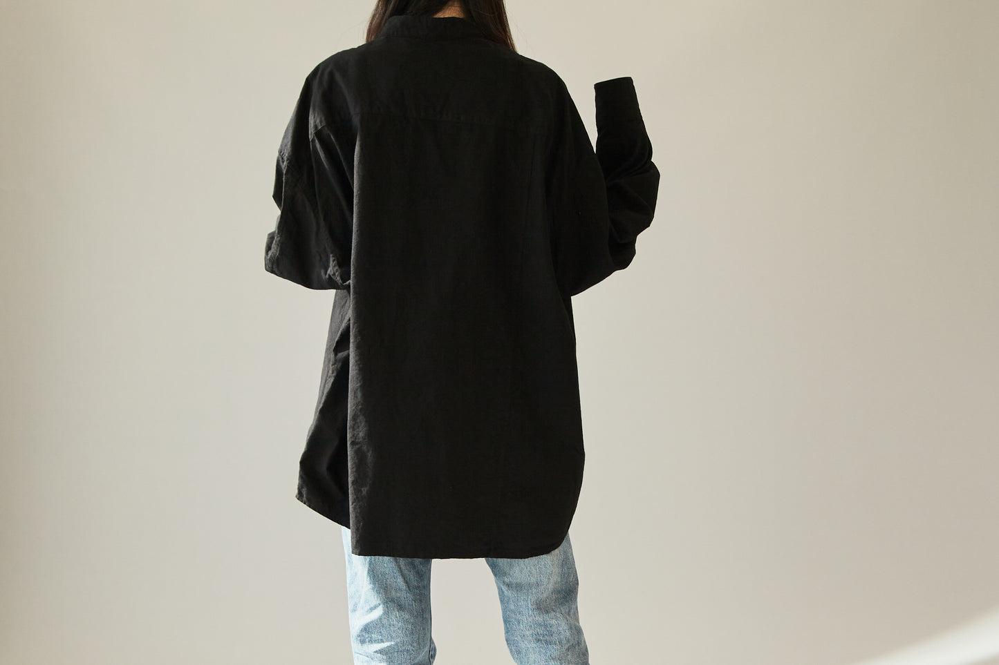 知多木綿 18貫 ビッグシルエットシャツ 名古屋黒紋付染